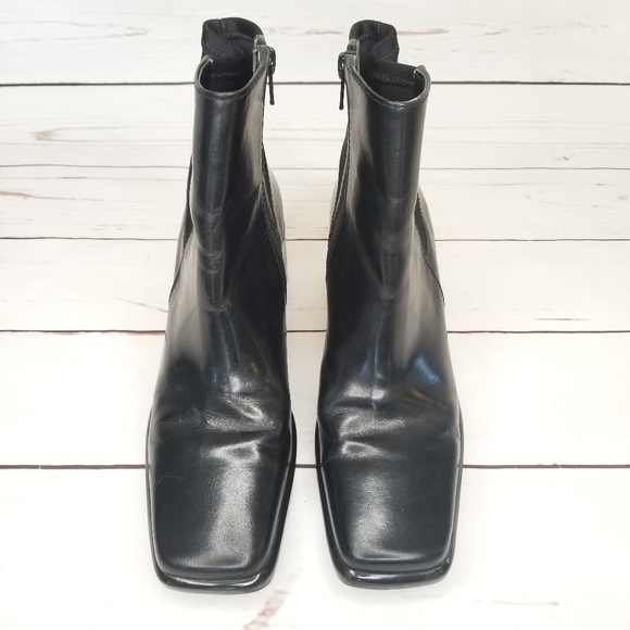 square toe wedge boots